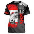 Canadian Flag Salmon Fishing Custom long sleeve performance Fishing, Salmon fishing NQS8055