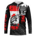 Canadian Flag Northern Pike Fishing Custom long sleeve performance Fishing, Pike fishing NQS8056