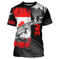 Canadian Flag Northern Pike Fishing Custom long sleeve performance Fishing, Pike fishing NQS8056