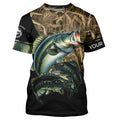 Bass fishing green scales camo personalized sun protection long sleeve fishing NQS3755