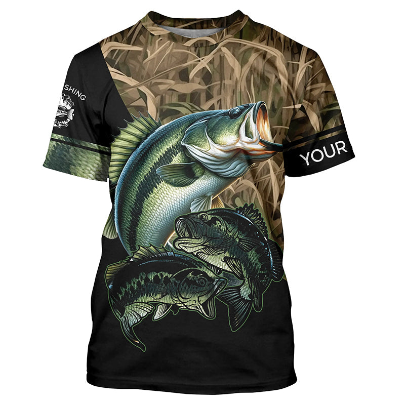 Bass fishing green scales camo personalized sun protection long sleeve fishing NQS3755