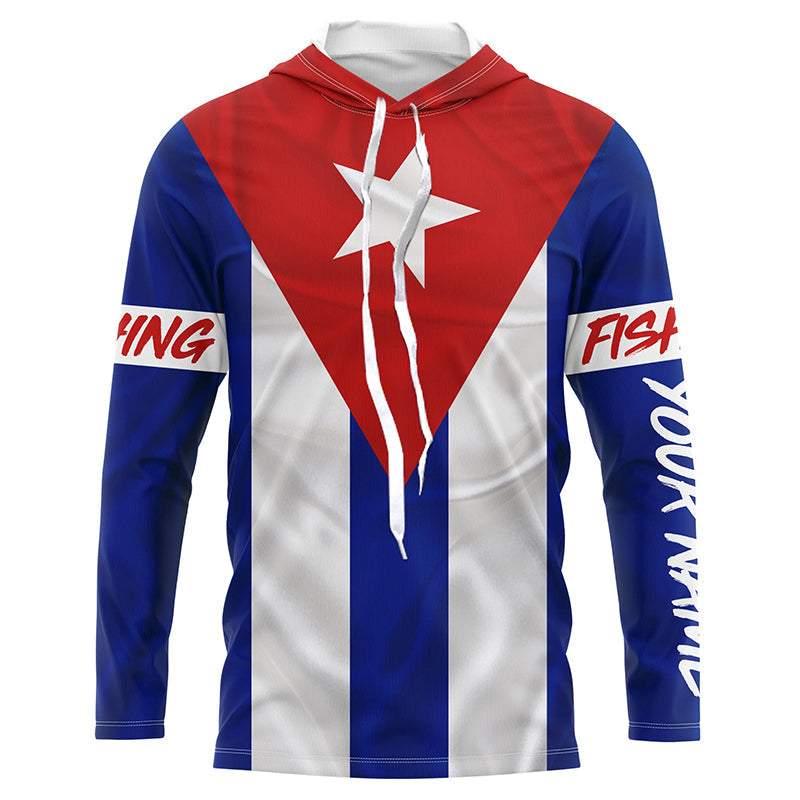 Cuba Flag Fishing Custom sun protection fishing, women, patriotic team fishing NQS6139