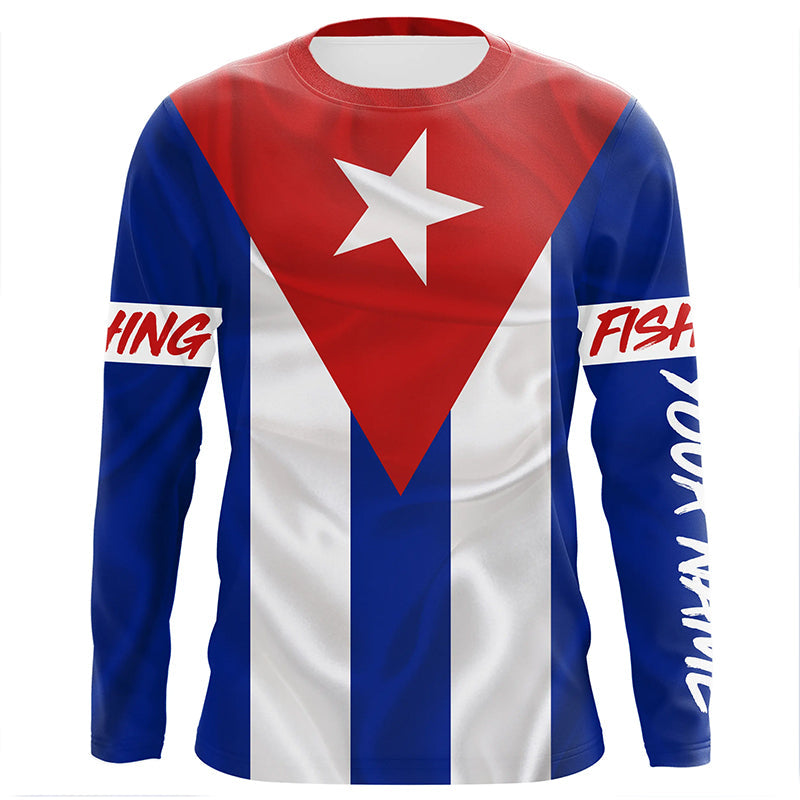 Cuba Flag Fishing Custom sun protection fishing, women, patriotic team fishing NQS6139