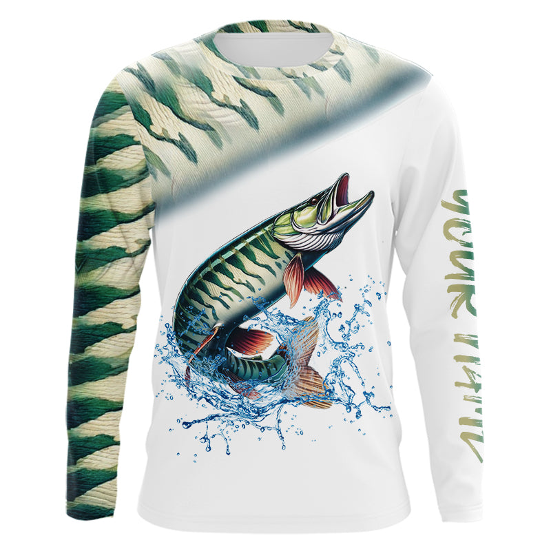 Musky Fishing Green Scales Custom 3D All Over Printed Personalized Fishing Gifts NQS350