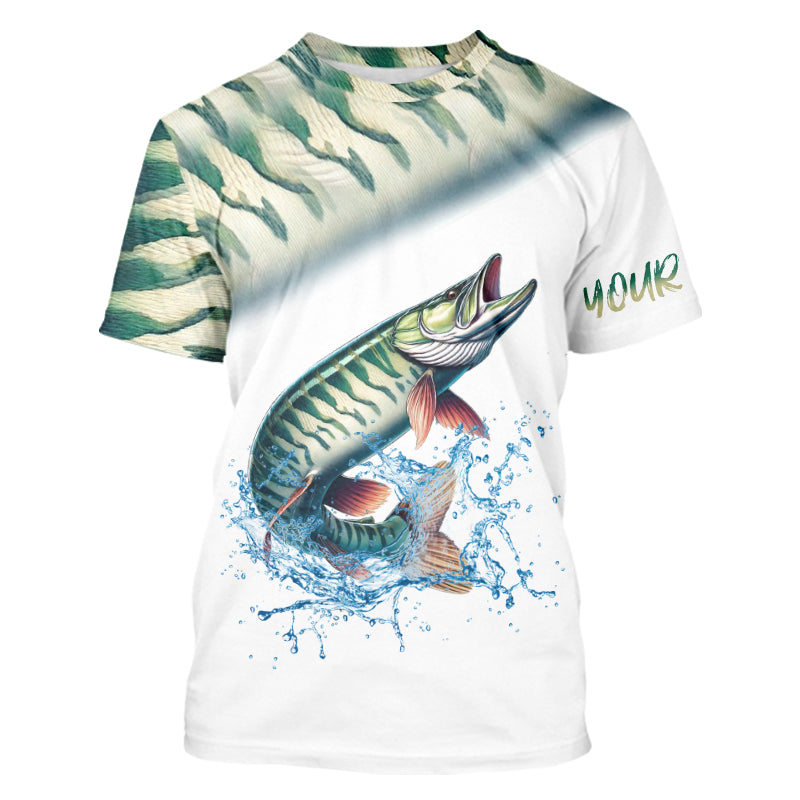 Musky Fishing Green Scales Custom 3D All Over Printed Personalized Fishing Gifts NQS350