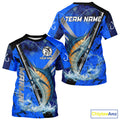 Blue Camo Marlin fishing custom saltwater Marlin sun protection long sleeve fishing for Team
