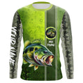 Largemouth Bass Green Scale Fishing UV protection custom name long sleeves Fishing NQS603
