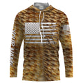 Redfish puppy drum Fishing American flag patriotic Customize Name long sleeves fishing UPF 30+ NQS2220