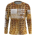 Redfish puppy drum Fishing American flag patriotic Customize Name long sleeves fishing UPF 30+ NQS2220