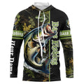Bass fishing Green camouflage Custom sun protection long sleeve Fishing, bass Fishing NQS6608