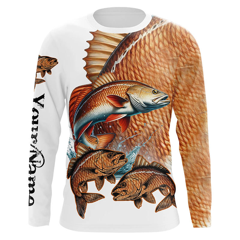Redfish puppy drum Fishing Customize Name UV protection long sleeves fishing NQS2646