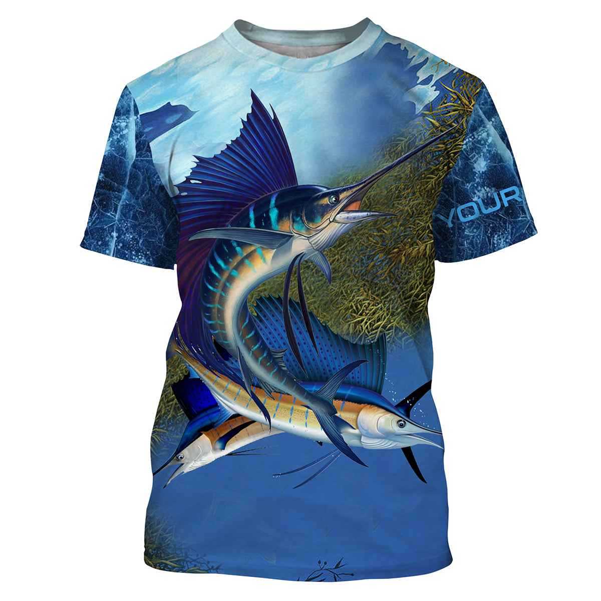 Sailfish fishing blue deep sea Custom UPF fishing, custom fishing with hood NQS3218
