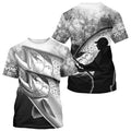 Black and white King Salmon Fishing Customize 3D All Over Printed Personalized Fishing Gifts NQS354
