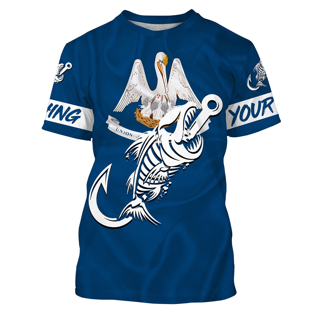 LA Fishing Custom Louisiana Flag Fish hook skull Custom sun protection fishing, women NQS3317