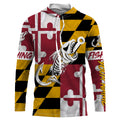 MD Fishing Custom Maryland Flag Fish hook skull Custom sun protection fishing, women NQS3318