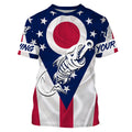OH Fishing Custom Ohio Flag Fish hook skull Custom sun protection fishing, women NQS3323