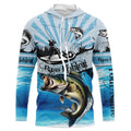 Personalized Largemouth Bass Fishing blue Long Sleeve Fishing, Bass fishing NQS8956