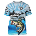 Personalized Largemouth Bass Fishing blue Long Sleeve Fishing, Bass fishing NQS8956
