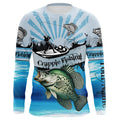 Personalized Crappie Fishing blue Long Sleeve Fishing, Crappie fishing NQS8957