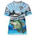 Personalized Crappie Fishing blue Long Sleeve Fishing, Crappie fishing NQS8957