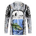 Largemouth Bass ice fishing Winter camo custom Long sleeve fishing, Ice fishing Bass NQS9194