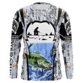 Largemouth Bass ice fishing Winter camo custom Long sleeve fishing, Ice fishing Bass NQS9194