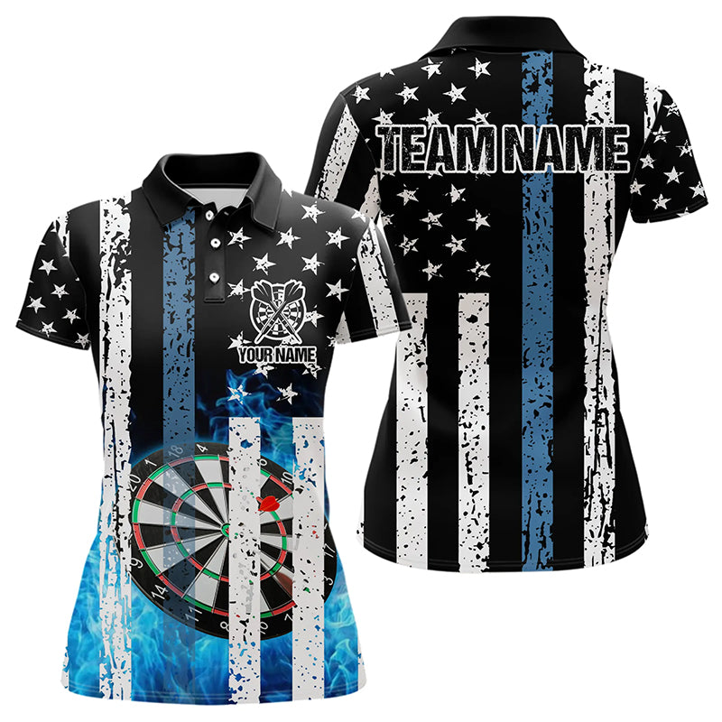 Blue Flame Dart Board Black and White American Flag Custom Team Dart, NQS9201