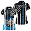 Blue Flame Dart Board Black and White American Flag Custom Team Dart, NQS9201