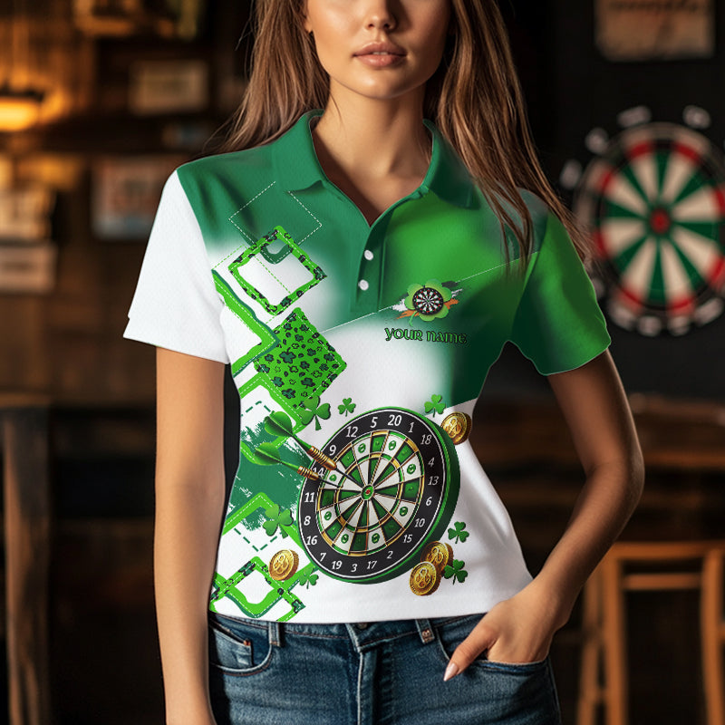 Green shamrock Women Darts, Custom St Patrick Day team league darts NQS9557