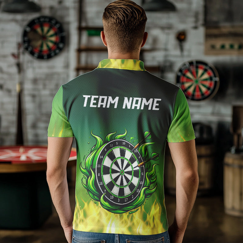 Yellow Green Flame Darts Custom Fire Team Darts NQS9558