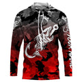 Black Red Camo fishing Fish hook skull Custom Name sun protection long sleeve fishing NQS3621