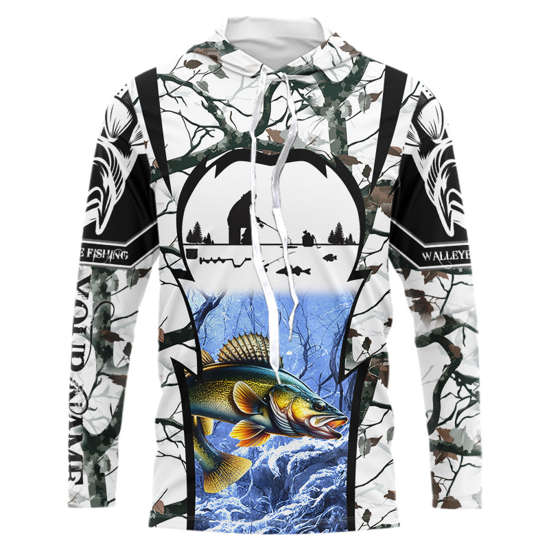 Ice fishing walleye winter camo custom fishing Performance NQS1011