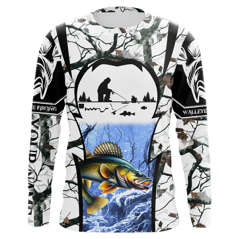 Ice fishing walleye winter camo custom fishing Performance NQS1011