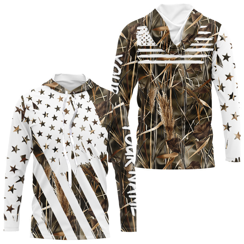 American flag camo fishing personalized patriotic UV Protection camouflage Fishing NQS8968