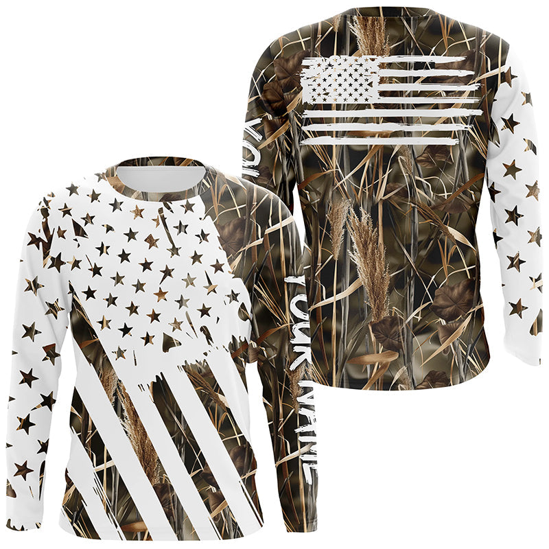 American flag camo fishing personalized patriotic UV Protection camouflage Fishing NQS8968