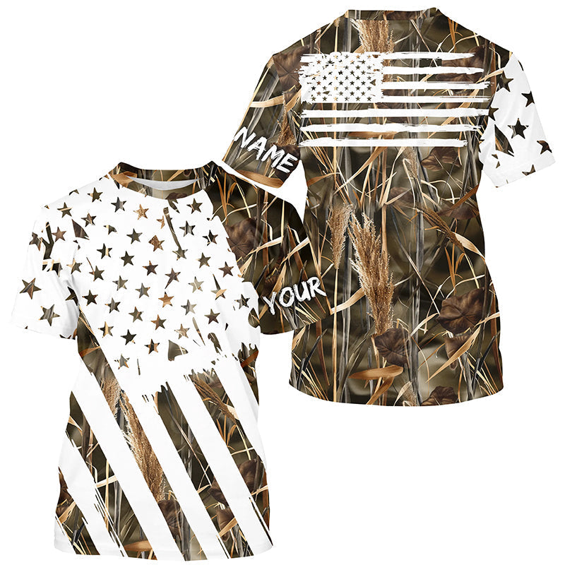 American flag camo fishing personalized patriotic UV Protection camouflage Fishing NQS8968