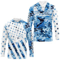 American flag Blue camo fishing personalized patriotic UV Protection camouflage Fishing NQS8969