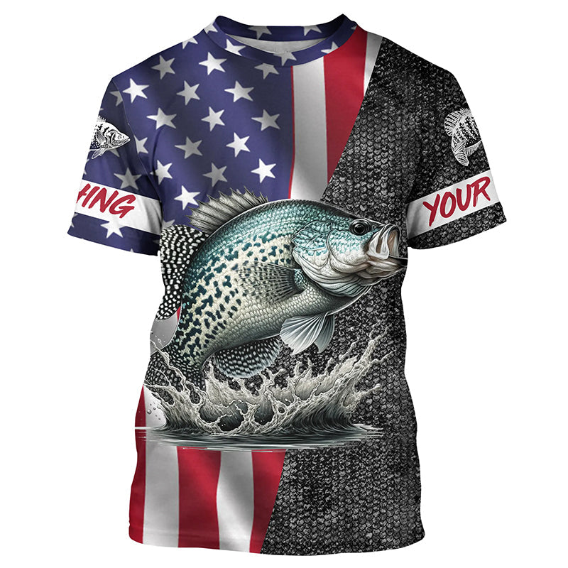 American Flag crappie Fishing Custom long sleeve Fishing personalized Fishing NQS4958