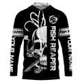 Fish reaper fishing black and white Custom sun protection fishing, fishing gift NQS3500