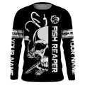 Fish reaper fishing black and white Custom sun protection fishing, fishing gift NQS3500