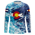 Blue sea wave ocean camo Colorado flag patriot Custom sun protection fishing long sleeve NQS5765