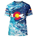 Blue sea wave ocean camo Colorado flag patriot Custom sun protection fishing long sleeve NQS5765