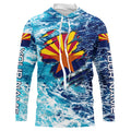 Blue sea wave ocean camo Arizona flag patriot Custom sun protection fishing long sleeve NQS5766