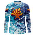 Blue sea wave ocean camo Arizona flag patriot Custom sun protection fishing long sleeve NQS5766