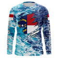 Blue sea wave ocean camo North Carolina flag patriot Custom sun protection fishing long sleeve NQS5767