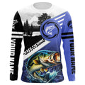 Largemouth Bass Fishing Blue performance fishing UV protection custom name long sleeves NQS2121