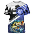 Largemouth Bass Fishing Blue performance fishing UV protection custom name long sleeves NQS2121