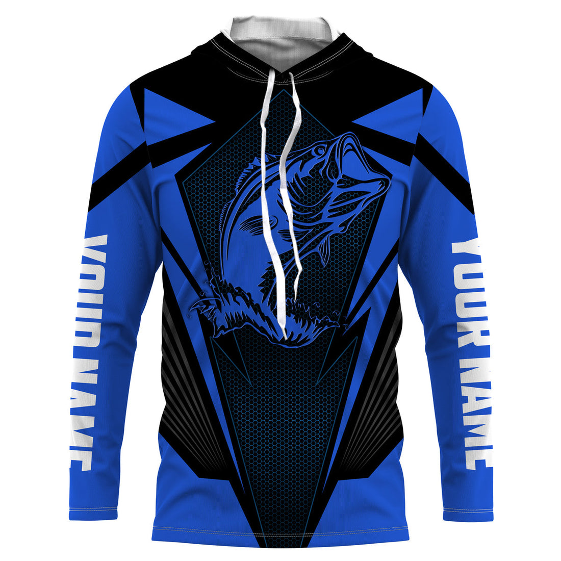 Personalized Bass Fishing tattoo, Bass Fishing Long Sleeve Fishing tournament | blue - NQS3624