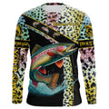 Rainbow trout fishing scales UV protection Custom long sleeve fishing, trout fishing NQS4385