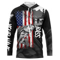 American Flag Bass Fishing Custom long sleeve performance Fishing, Bass fishing NQS8980